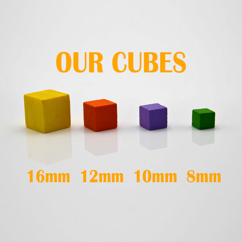 10mm Colored Wooden Cubes